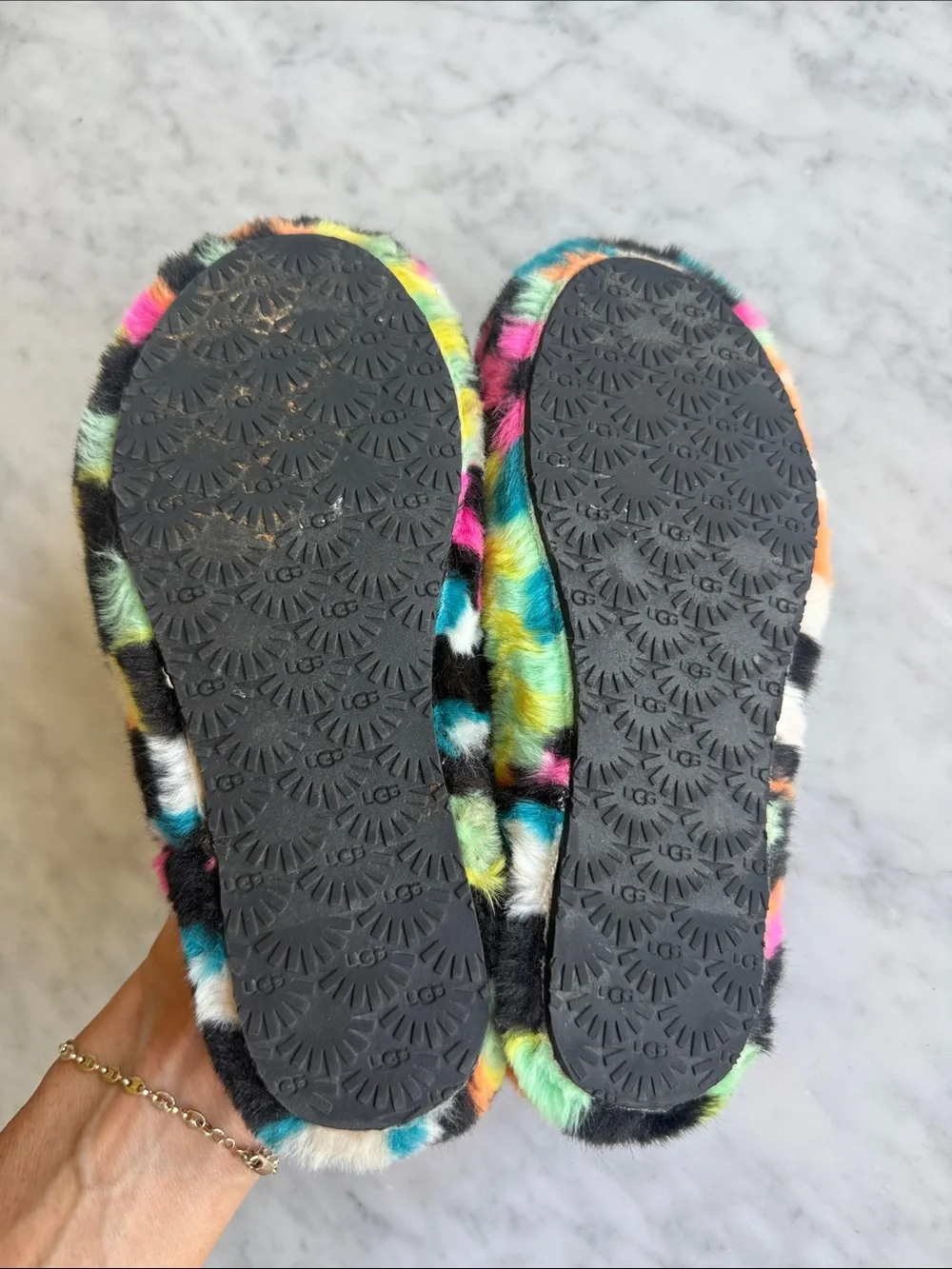 Ugg Kids Fluff Yeah Checkered Slippers